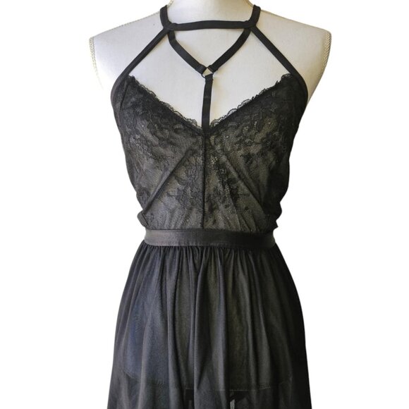 Torrid Black Lace Lingerie Nighty With Matching Bottoms Size 2 - Picture 1 of 5